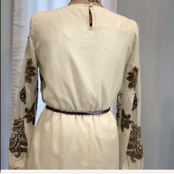 Tahari white beaded long sleeve dress size XS - Picture 5 of 8
